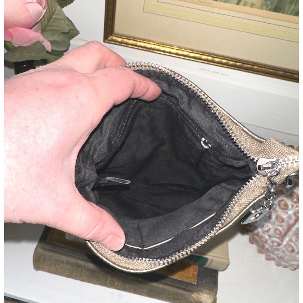 Grey pewter colored, rhinestone handbag - Picture 3 of 3